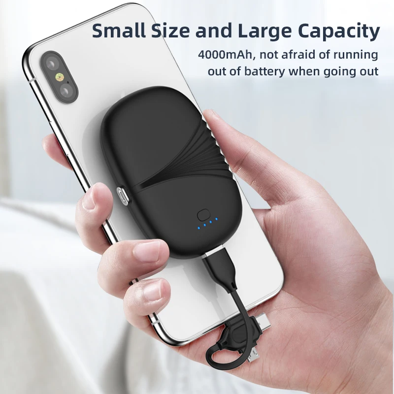 Portable Wireless Magnetic Power bank universal Twins 2 in 1 8000mah magnetic Mini power bank for i-product,type c,micro