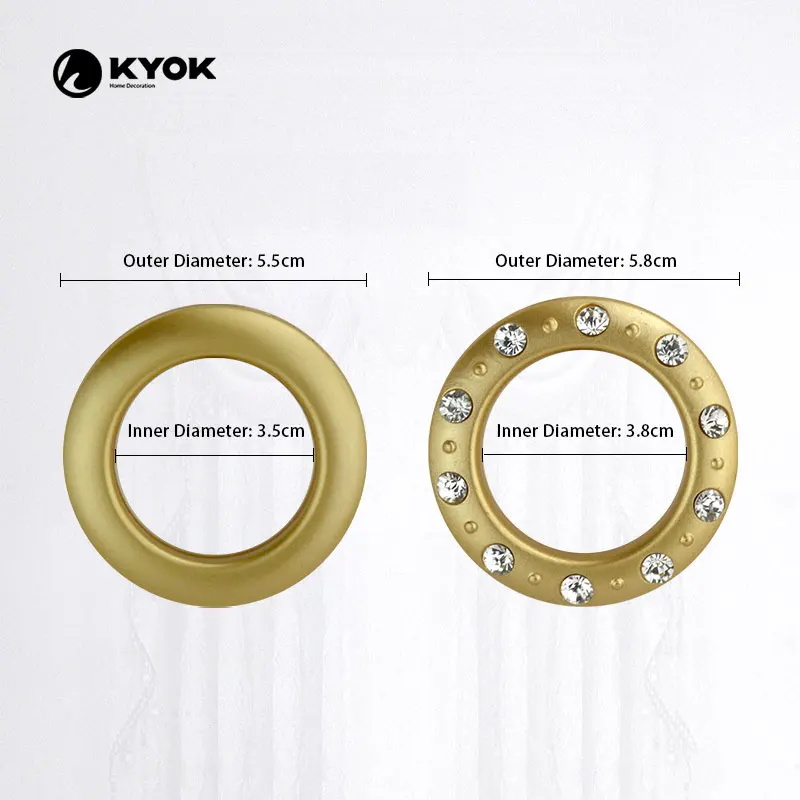 Beautiful self-locking curtain rings/eyelet with decorative pattern, curtain rods, curtain accessories
