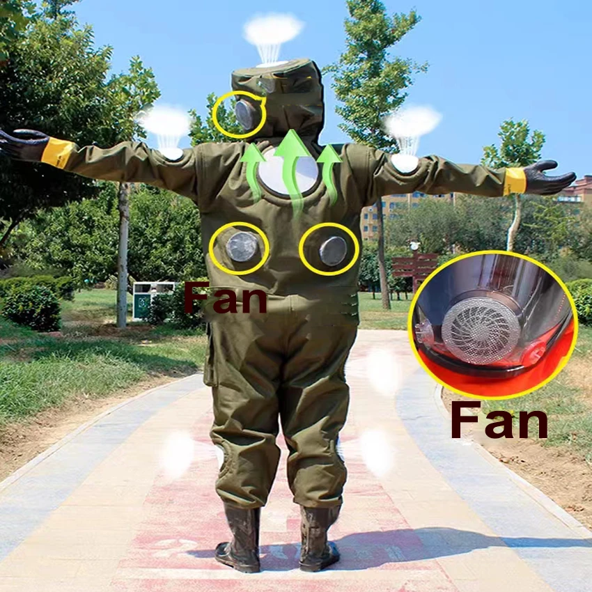 Beekeeping Equipment Air Hole PU Leather Wasp Bee Suit with Boots Hornet Clothing Beekeeping Suit