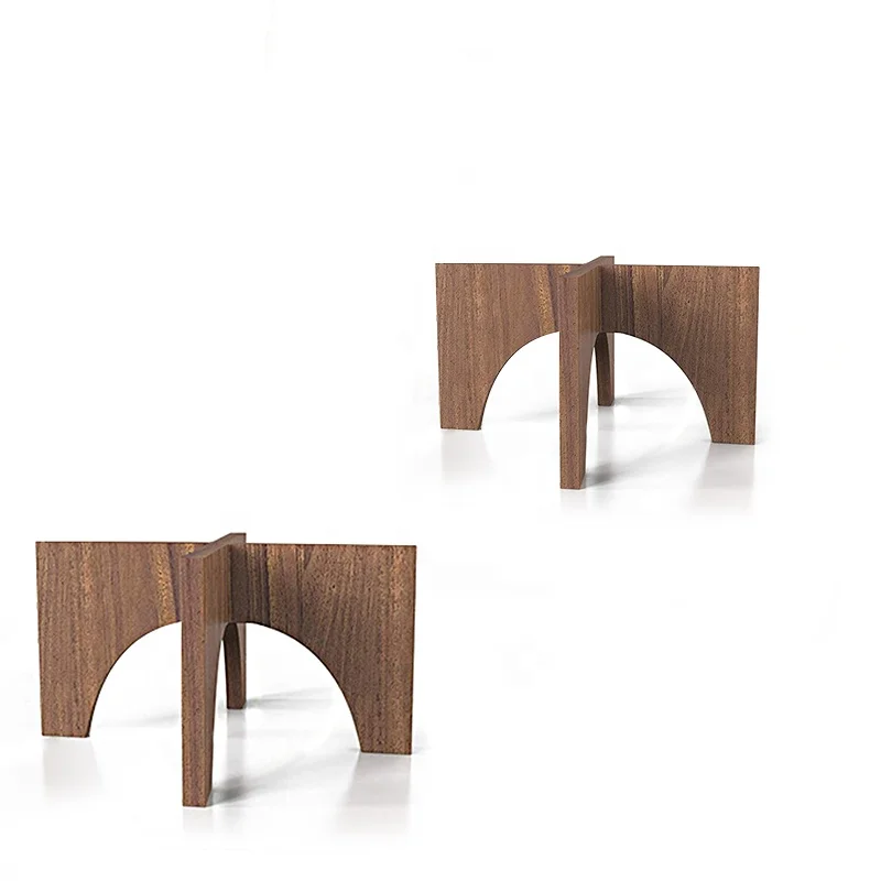 Wholesale mid century flat arch design acacia wooden indoor plant stand