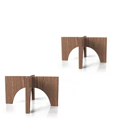 Wholesale mid century flat arch design acacia wooden indoor plant stand