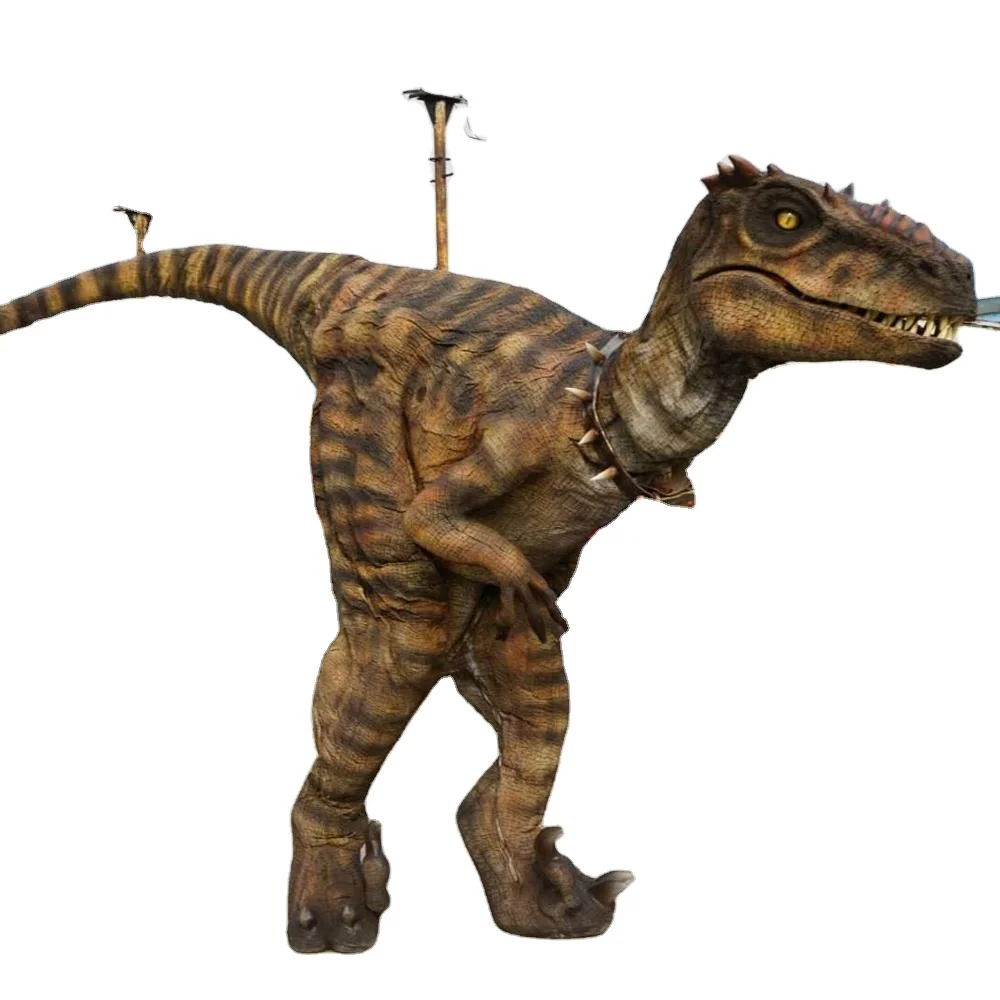 Adult Animation Model Dragon Costume With Hidden Legs Walking Fast Raptor Role-Playing Dinosaur Mascot For Men Party Costume