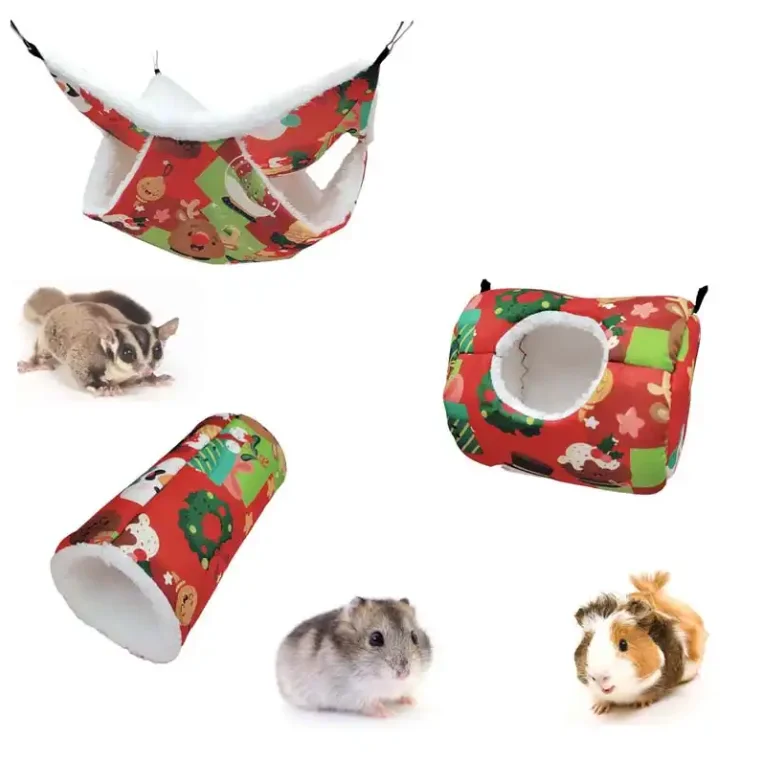 Newleader Small Pet Passage Nest Winter Warm Cotton Hammock for Hamsters and Guinea Pigs Christmas Edition