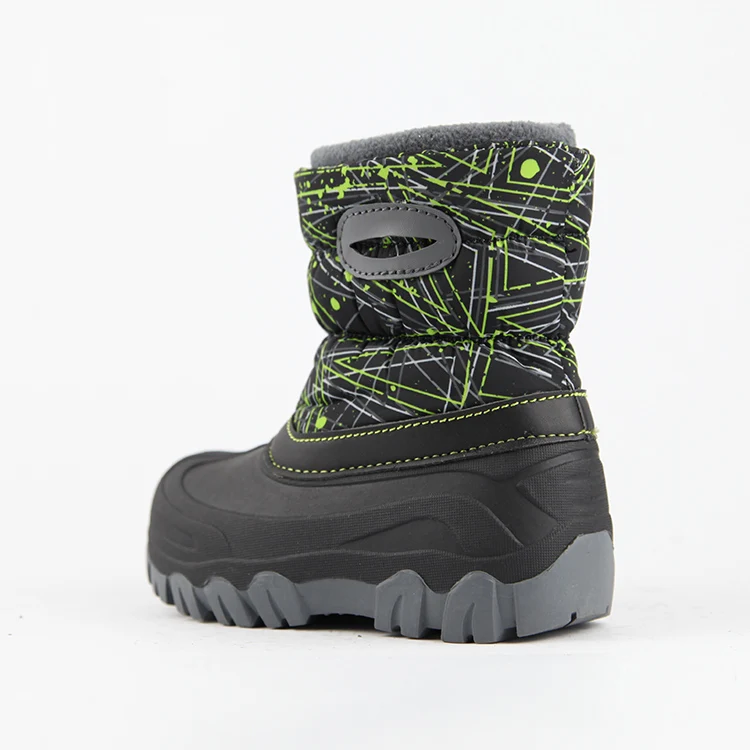 Outdoor Non-Slip Boot Waterproof Kids Snow Boots Boys Girls Walking Winter Fur Lined Warm Shoes