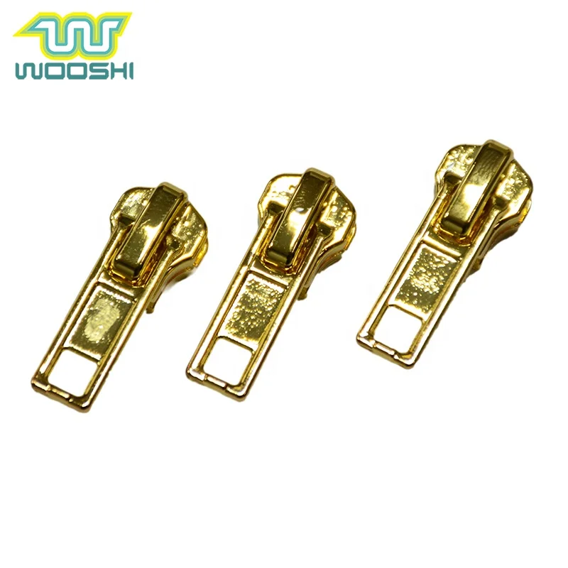 Really cool golden metal sliders Auto Lock with special circle puller for bags shoes