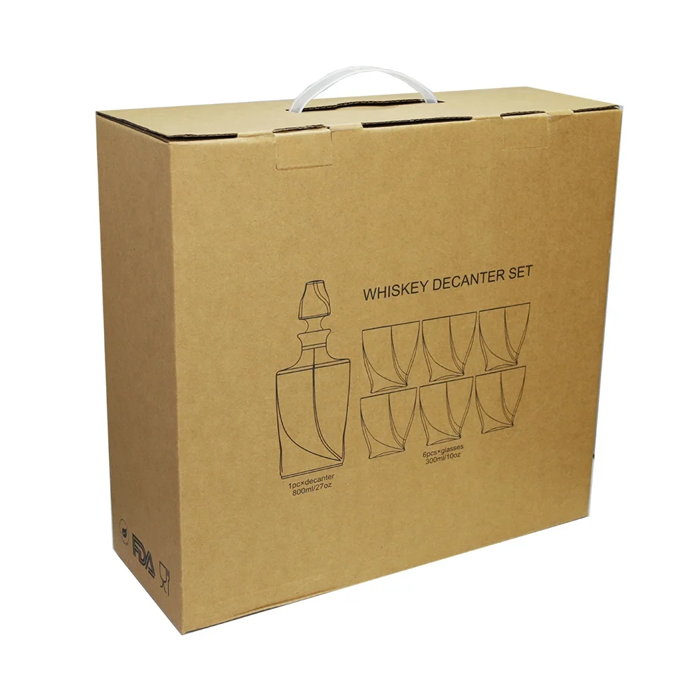 5-piece Crafted Crystal Whiskey Decanter & Whiskey Glasses Set Crystal Decanter Set With 4 Whiskey Glasses