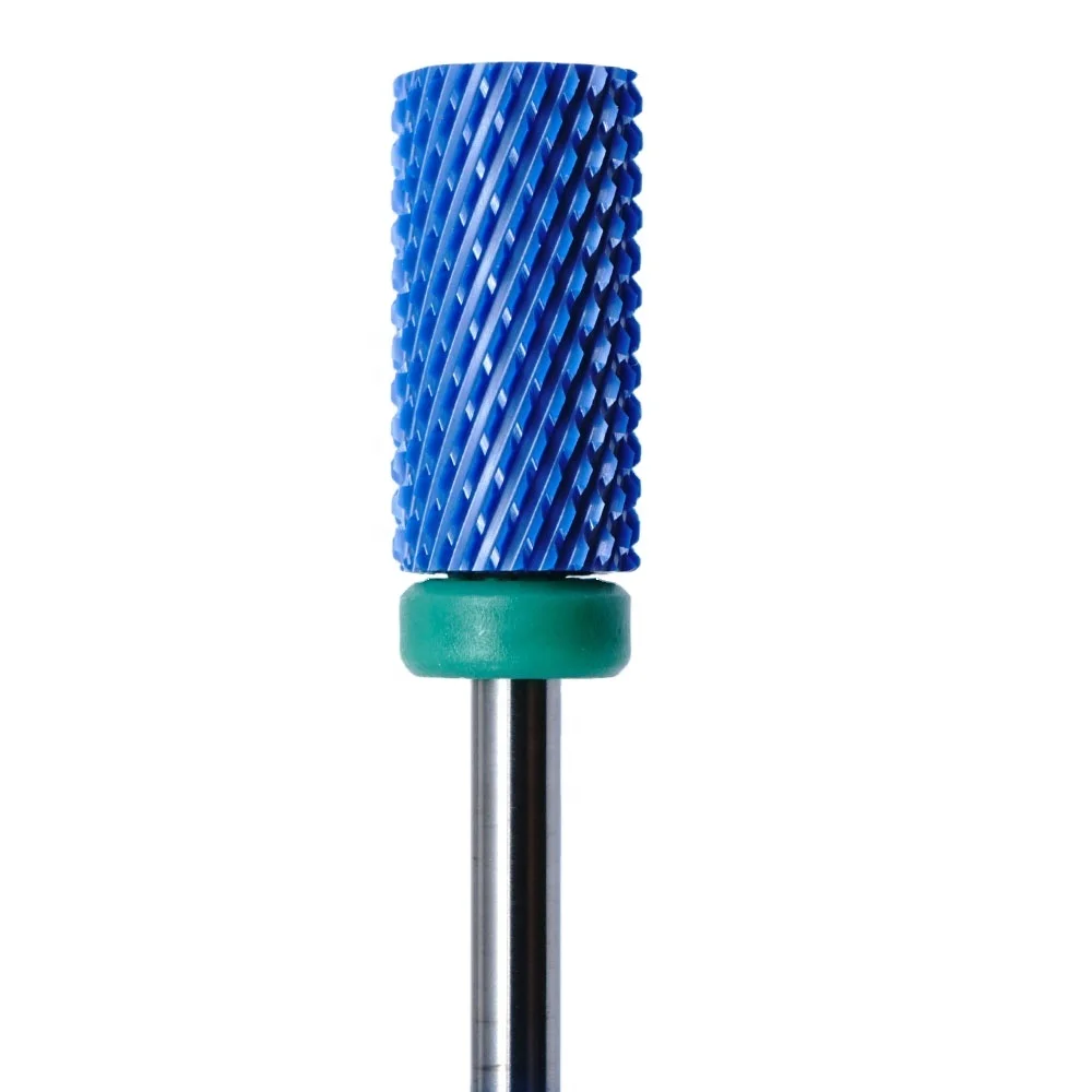 Blue Ceramic Barrel Bit Medium Fine Coarse E-File Nail Drill Bit