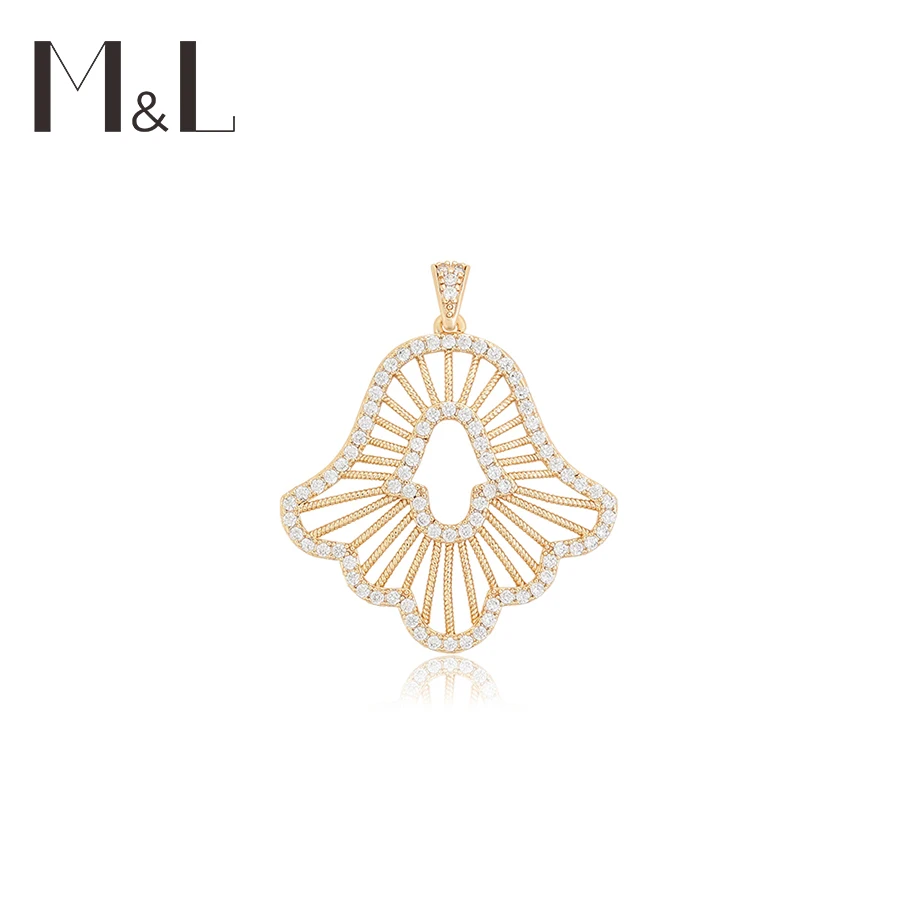 M&L-25 XuPing Jewelry European American and Korean fan upside down zircon high-grade pendant jewelry