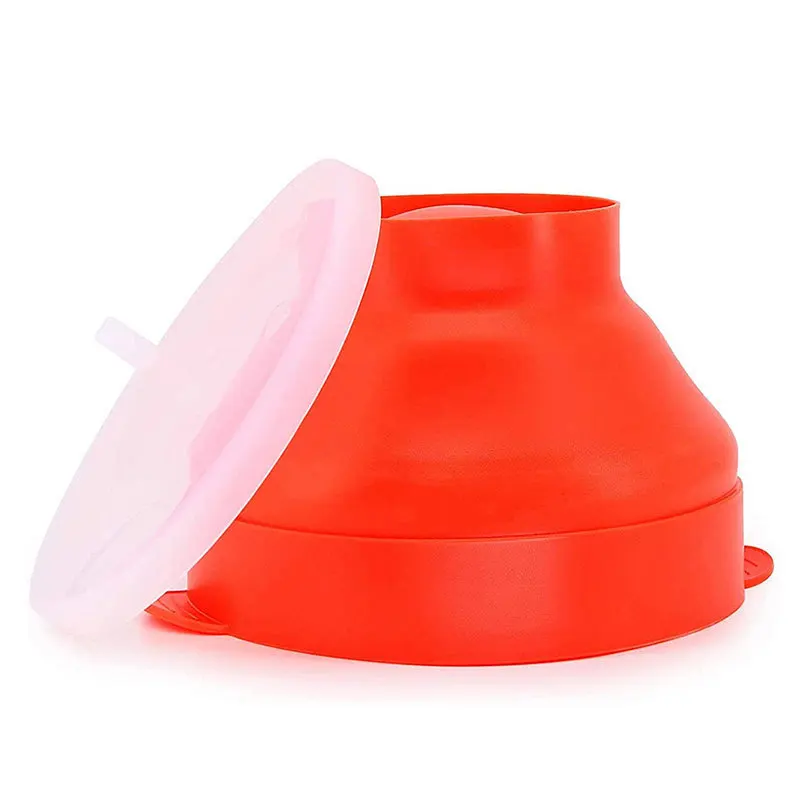 Силиконовая миска для приготовления попкорна с крышкой и ручками