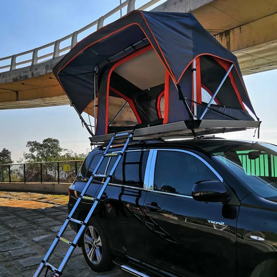 Glamping  Overland Camping Gear soft shell aluminum roof top tent for 2 person tienda de campaa tent