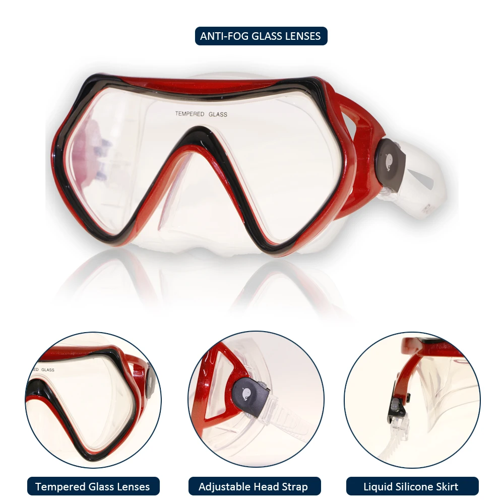 Маски для подводного плавания для взрослых, принадлежности для фридайвинга, очки для подводной охоты, комплект оборудования для ныряния с храпом