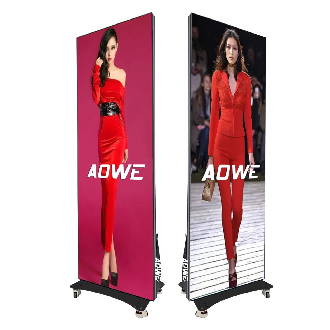 Aowe small pixel P1.2 P1.5 P1.8 P2 portable led digital display Floor Standing Led Poster