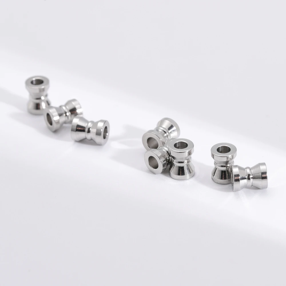 Hourglass Shape Silver Color Tibetan Silver Loose Stainless Steel Spacer Beads Lot for Jewelry Making DIY Crafts Findings