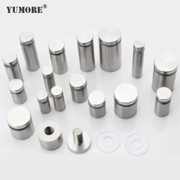 304 stainless steel glass railing clamp fixing bracket m3 self clinching male 60mm edge grip glass brass threaded standoff