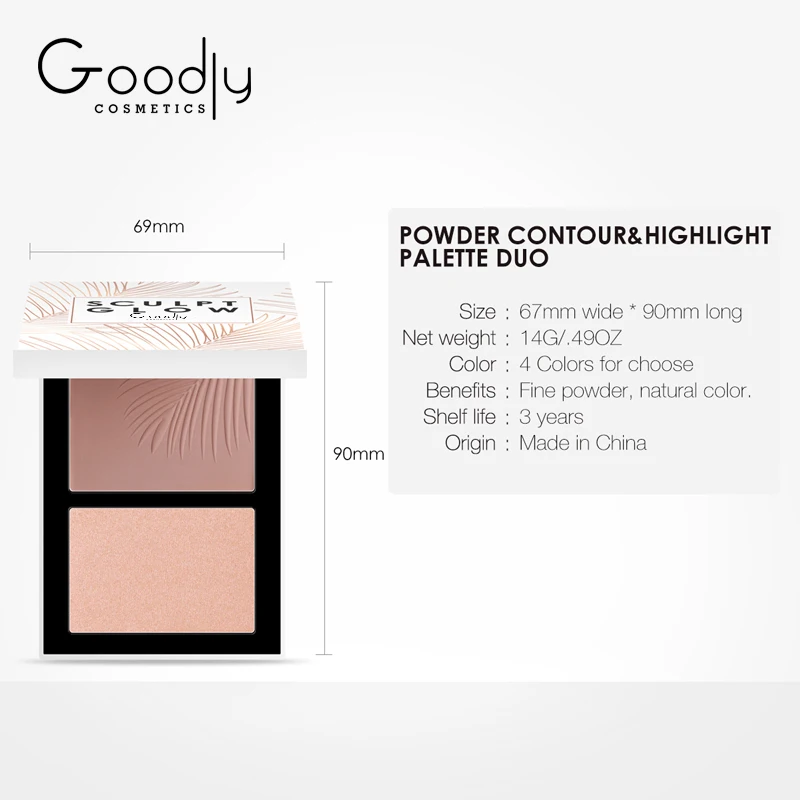 
High Quality Maquillaje Waterproof Makeup Bronzer Highlighter Blush Duo Palette 