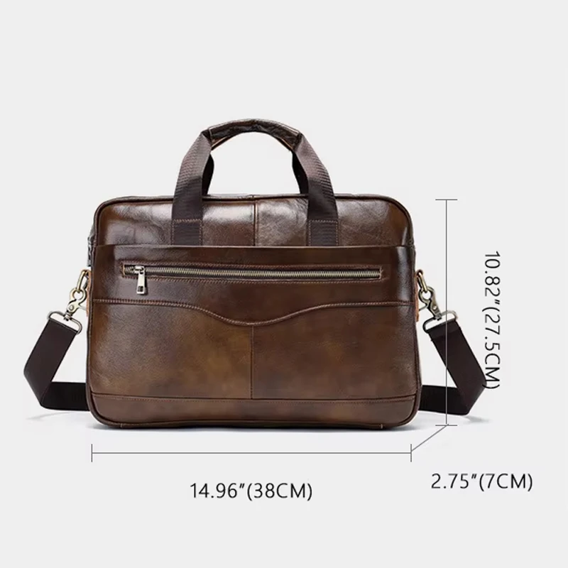 New design genuine leather briefcase top layer cowhide leather shoulder bag new trendy laptop bag men briefcase bag