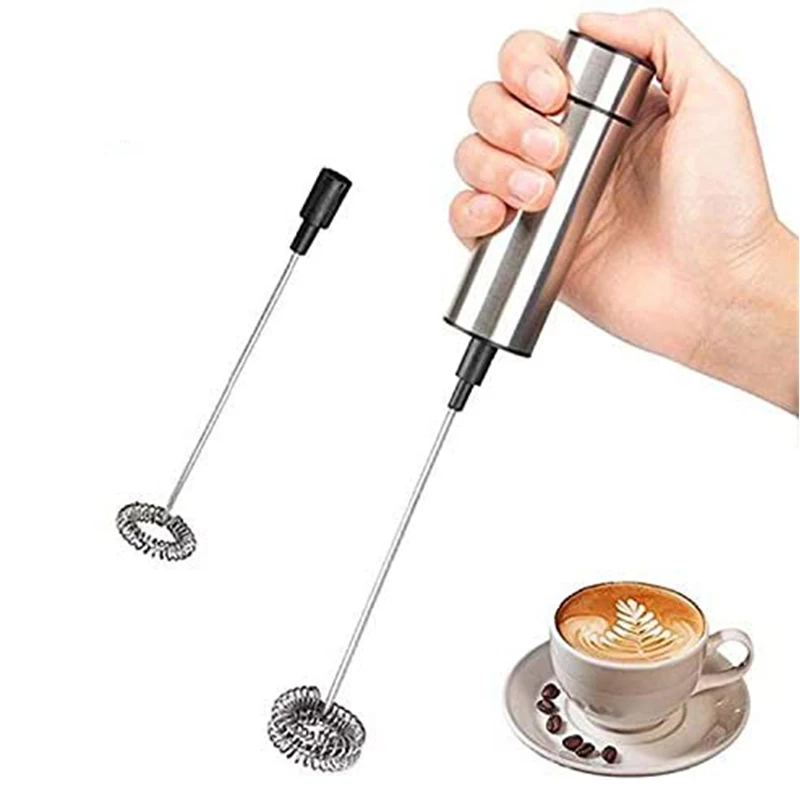 Milk Frother Handheld Battery Operated Electric Egg Beater & Foam Maker Customized Logo Stainless Steel,stainless Steel Offered