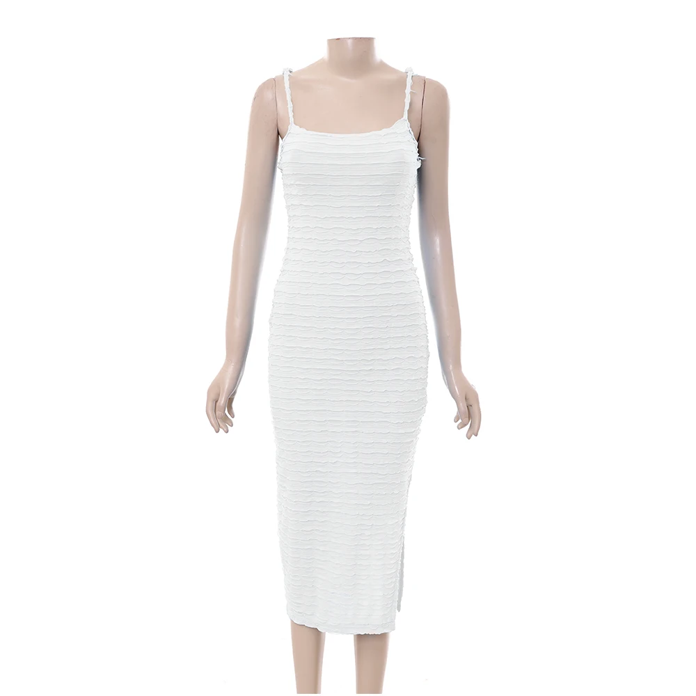 Street woman new arrive  ladies Fashion sexy wave streak fabric casual sling strappy bodycon dress women