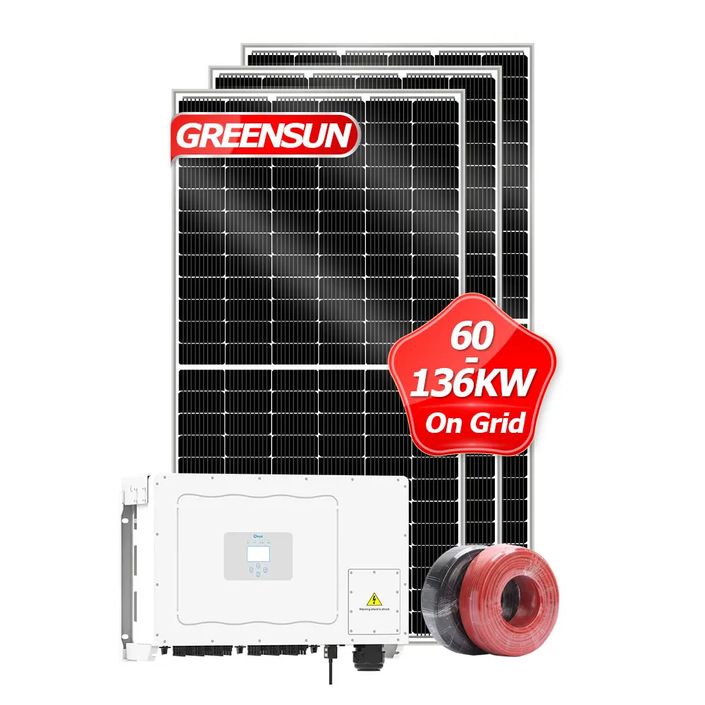 Best solar power companies powerbank on grid 60kw 80kw 100kw 136kw back up solar system for solar power plant