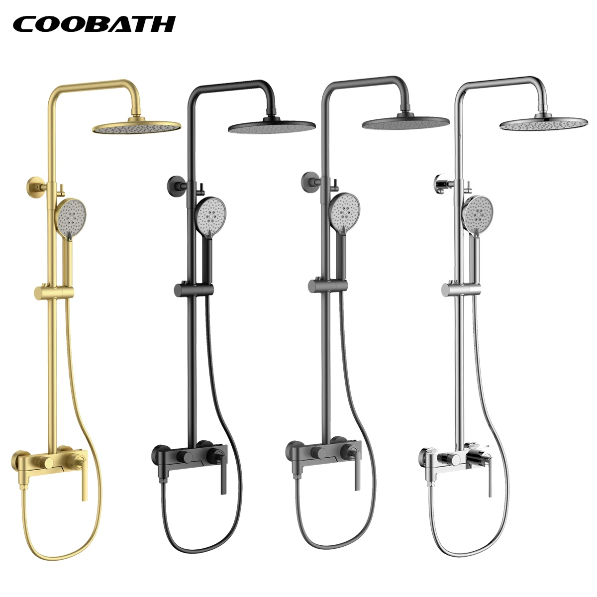 Luxury Bathroom Saving Bathroom Rainfall Three Ways Of Discharging Water Shower Filter Head Brass Shower System