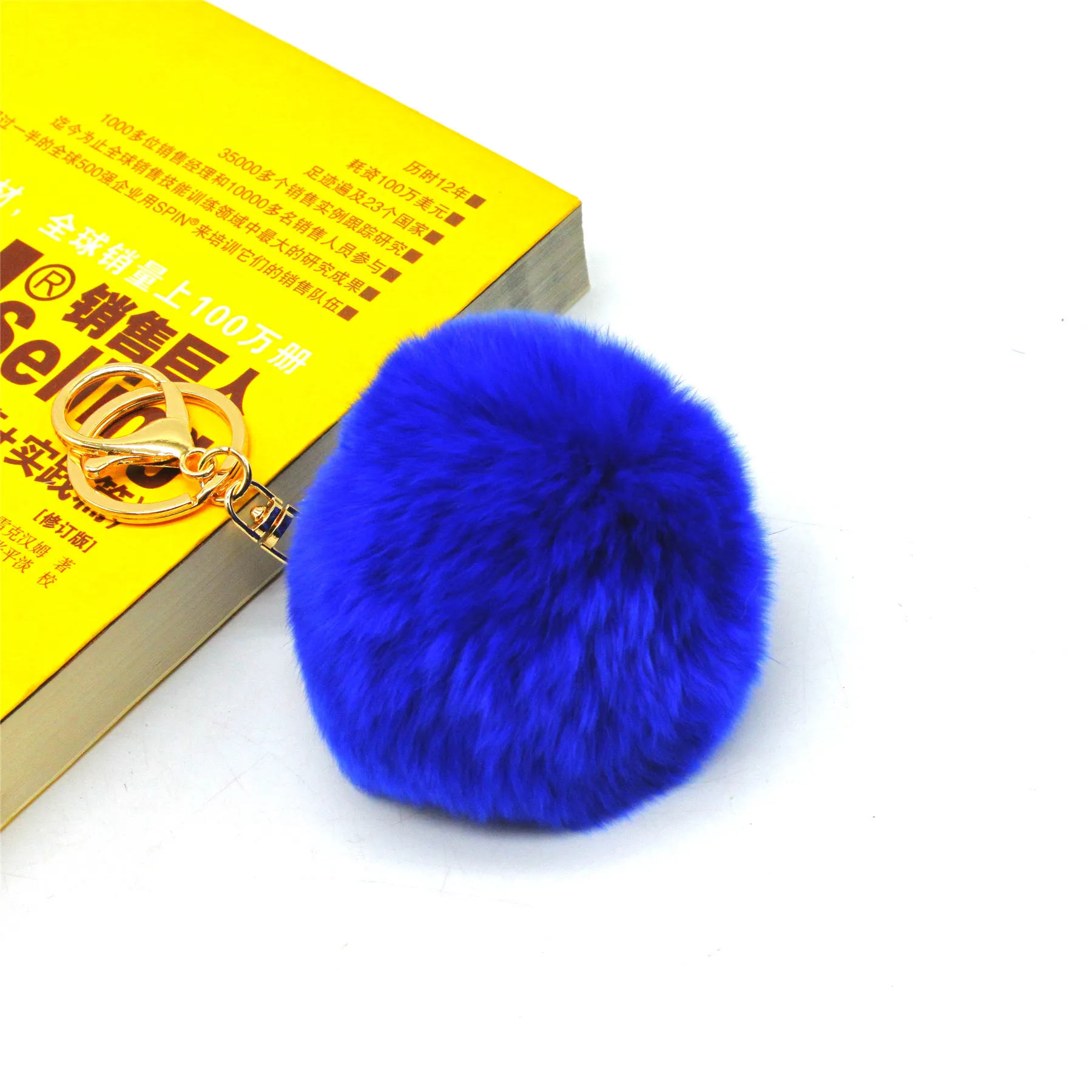 wholesale customized color rabbit fur ball key chain