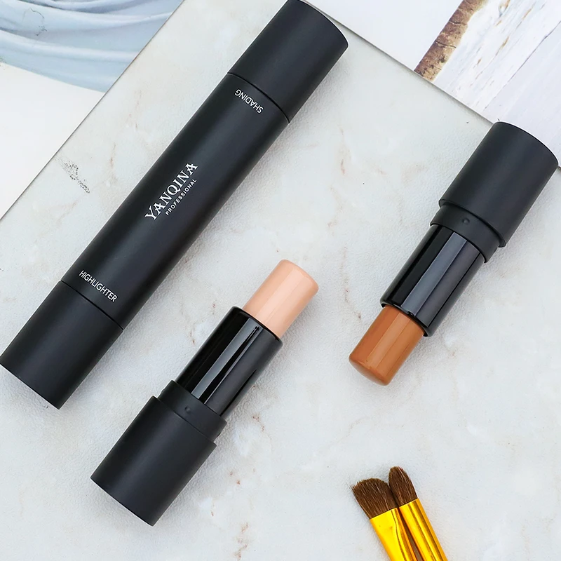 YANQINA Wholesale Vegan Smooth Bronzer Contour Stick Long Lasting Waterproof Makeup Private Label Double Ended Cream Contour