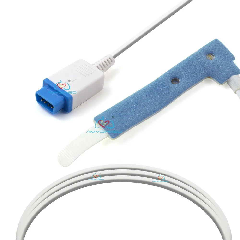 For GE-TruSingnal Disposable SpO2 Sensor 0.9m White Cable Ohmeda Small DB9-9P Adult Neonate Sponge Spo2 Probe