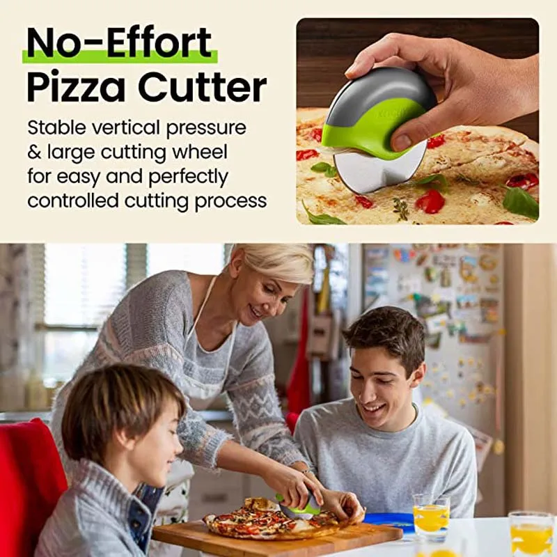 Premium Super Sharp Stainless Steel Pizza Tools Easy to Cleaning Pizza Silicer Rolling Cutter