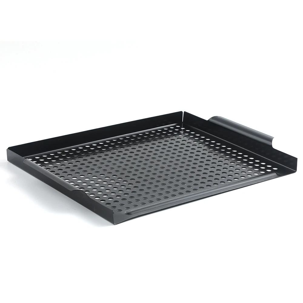 Nonstick Barbecue Grill Topper Outdoor Grill Baskets Stainless Steel BBQ Grill Pan with Perforated Bottom For Cookware Meat