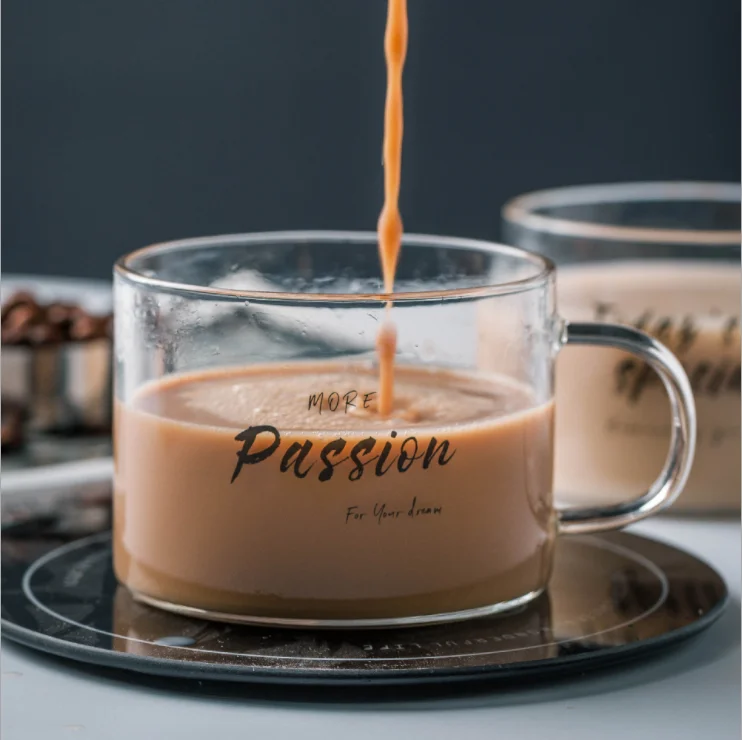  High quality hand made glass cup 500ml clear durable coffee