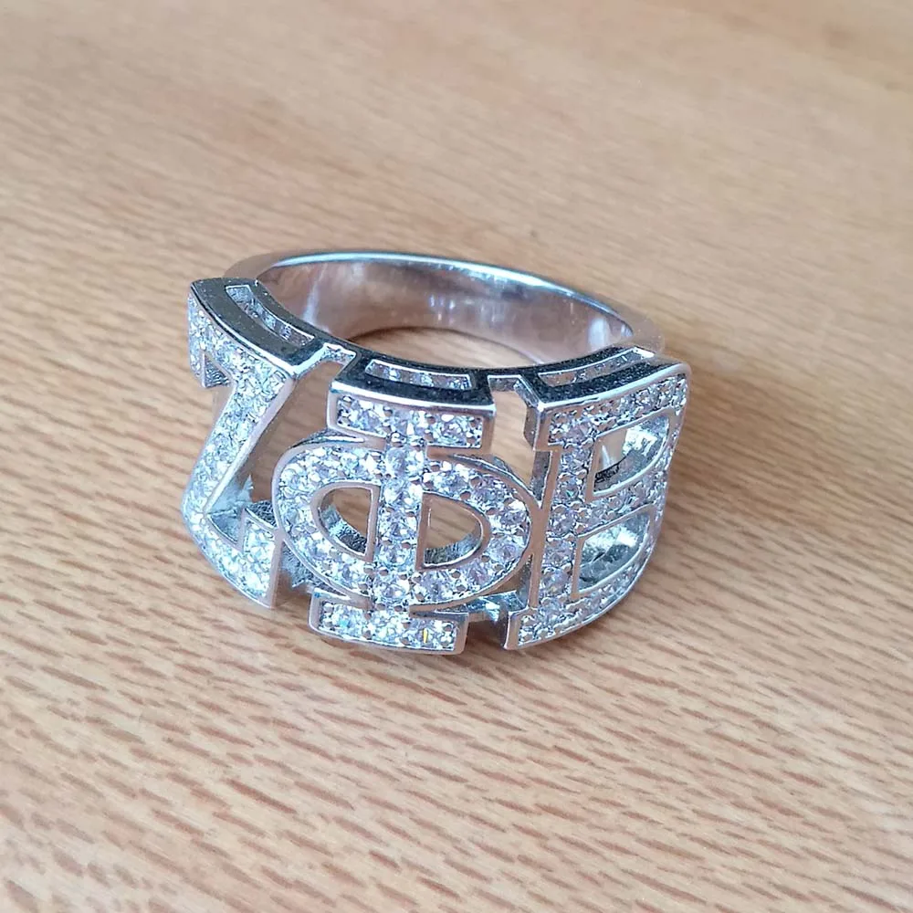 Greece Greek Top quality Cubic zirconia  custom 925 silver Sorority Dst letter Sorority ZPB ZETA PHI BETA Ring