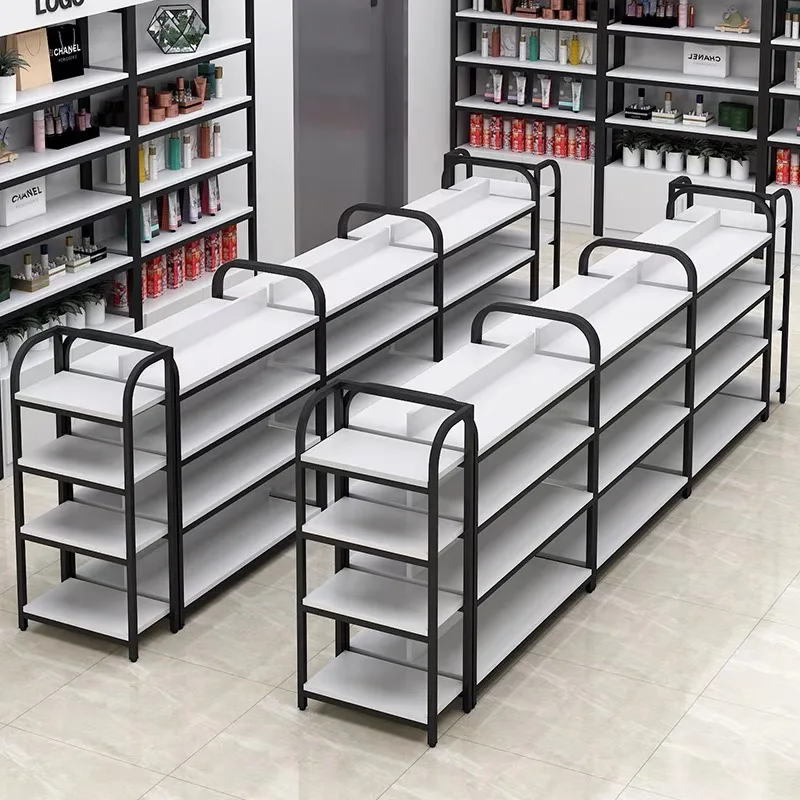 Custom Wood Shelving supermarket wooden display rack retail shelves with led supermarket display shelves