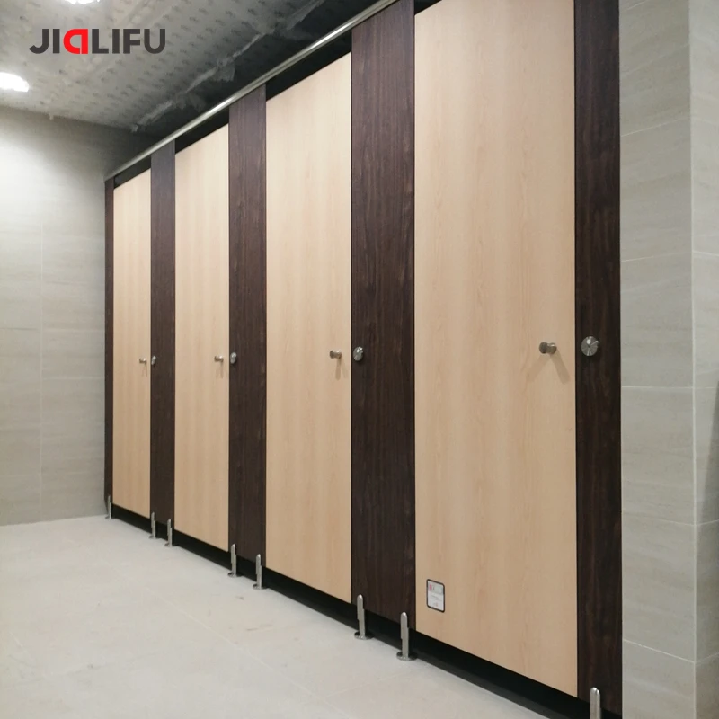Wood Commercial Bathroom Cubicle Stall Walls Indoor Partitions