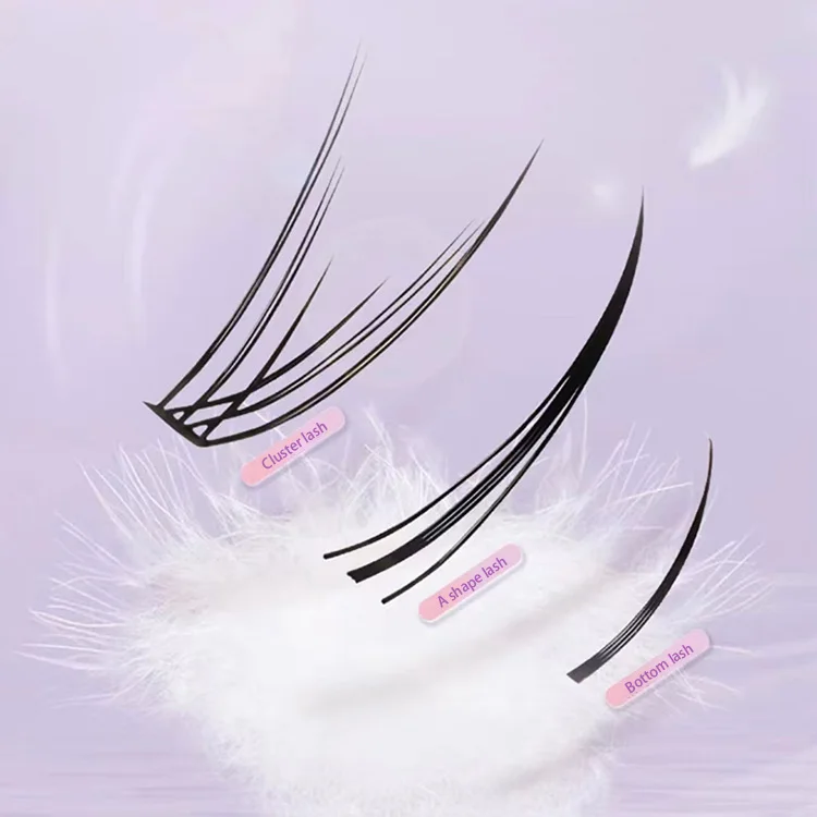 wholesale korean pbt 20mm long silk lash extension clusters d curl eyelash glue adhesive and bond for cluster diy lashes