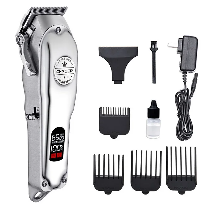 New Product LCD Display All Mental Sliver Electric and Portable Professional Pet Trimmers for Dogs Cats and Other Animals