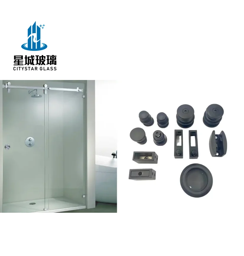 Bathroom shower door glass sliding hardware shower roller screen accessories tempered glass sliding glass door fittings