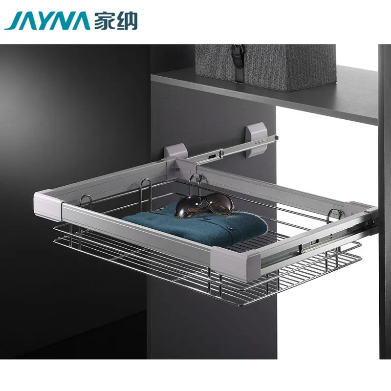 Pull Out Drawer Wire Storage Basket for Wardrobe