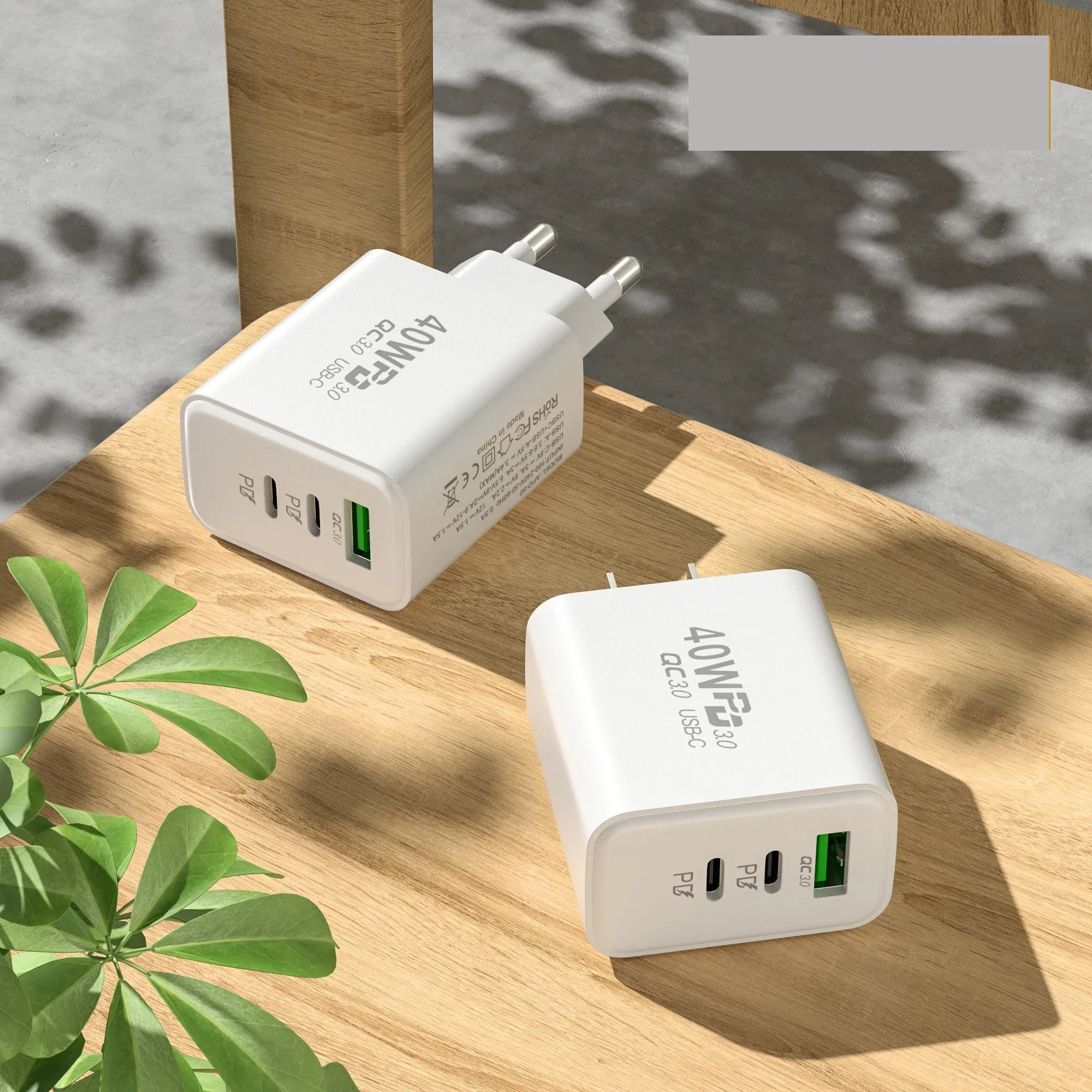 USB Mobile Phone Charger 40W Type-C PD Fast Charging High Speed Quick Charge 3.0 Wall Charger Multiple Ports for iPhone Xiaomi