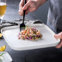 Рождественский набор посуды десертная тарелка фарфоровая квадратная плоская белая керамическая для стейка столовые тарелки ресторана