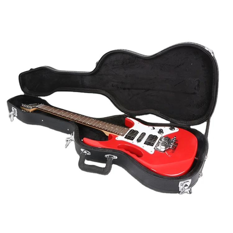 High Quality Wooden Economic Guitar Bag Electric Black Guitar Hard Cases Custom Logo