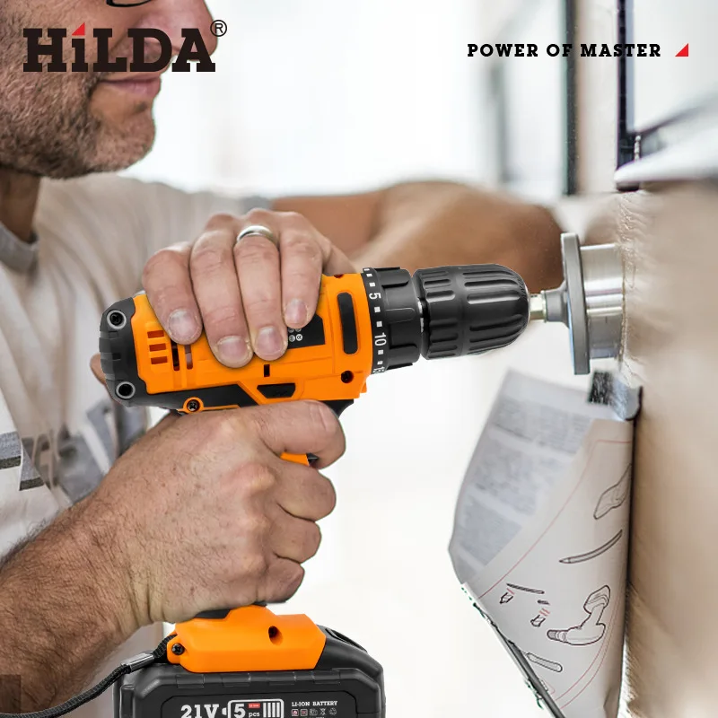 Небольшая электродрель Hilda 12V 16 8 V 21V аккумуляторная электрическая отвертка комплекты Многофункциональный зарядный Электрический ручная дрель дома