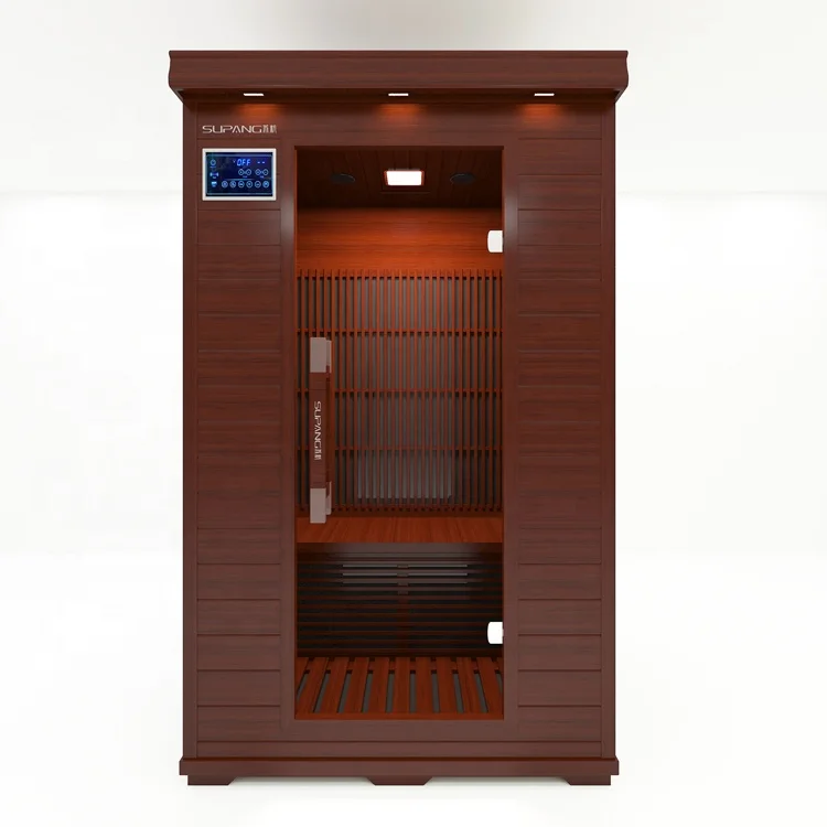 China factory luxury 2 people 2000W home infrared sauna  rooms with led light and music and ozone