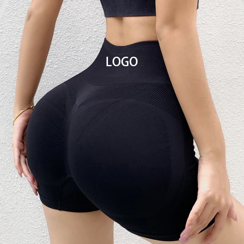 Custom Stretchy Fashion Gym Running Fitness Short Sports Compression High Waist Yoga Nylon Shorts For Women
