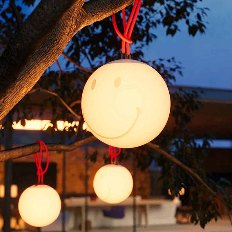 Outdoor waterproof rechargeable light garden tent luminous diode elegantsatchel light smiley ball camping light