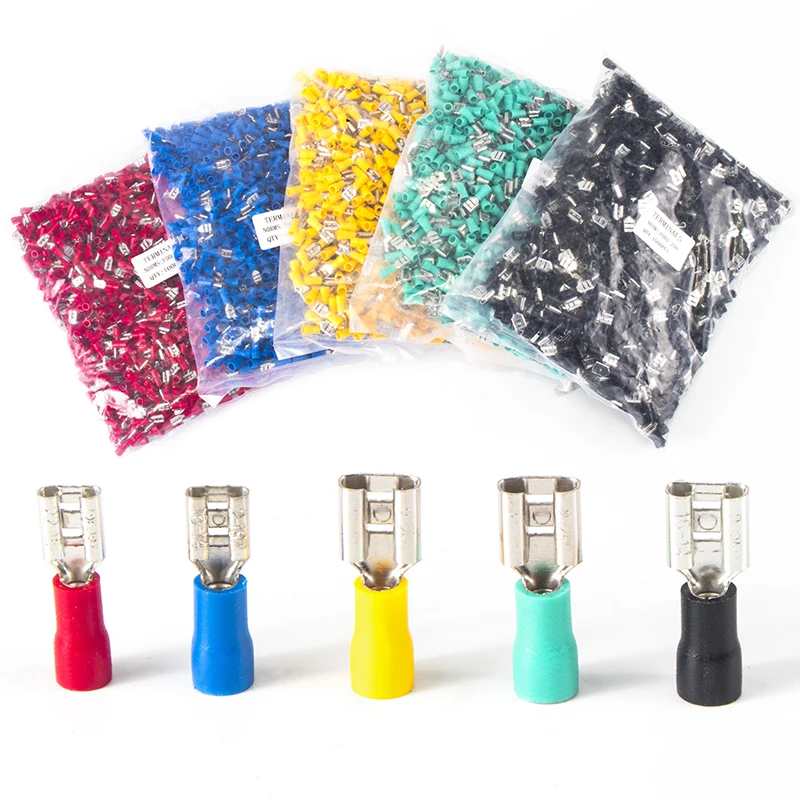 FDD Crimp Connector Brass Insulated Male Female Spade Terminal Connector Female