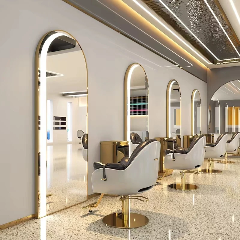 Ultra Decor Interior Nail Salon Station Nail Table Display Beauty Mirror Hair Salon Furniture Mirror Manicure Table Pedicure