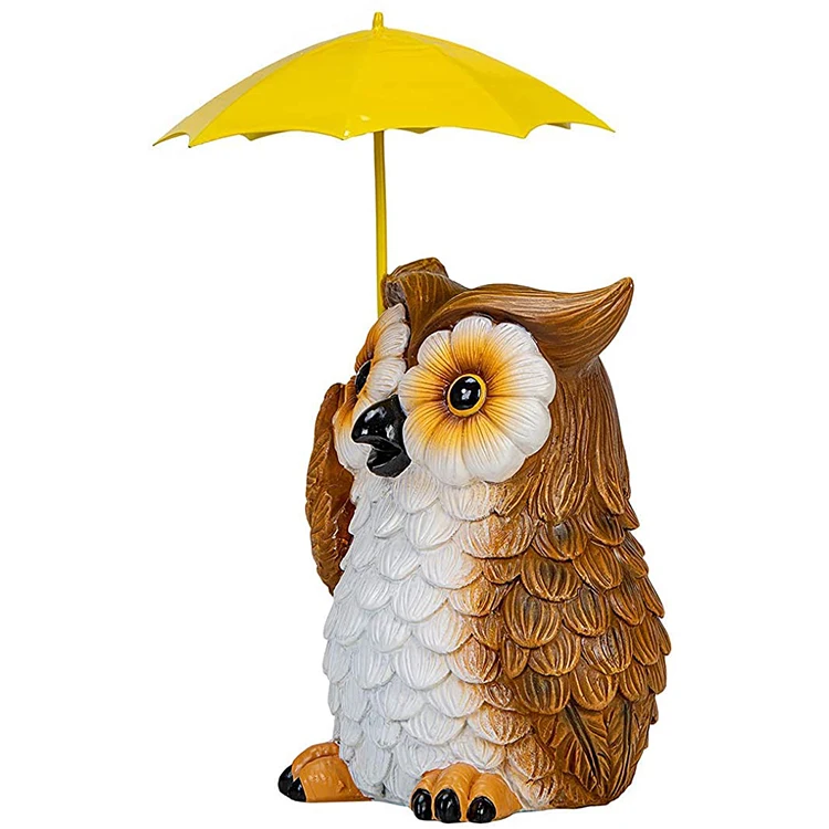 
Free Sample Wholesale Resin Animal Figurine with Umbrella Garden Statue Decorative Statue 