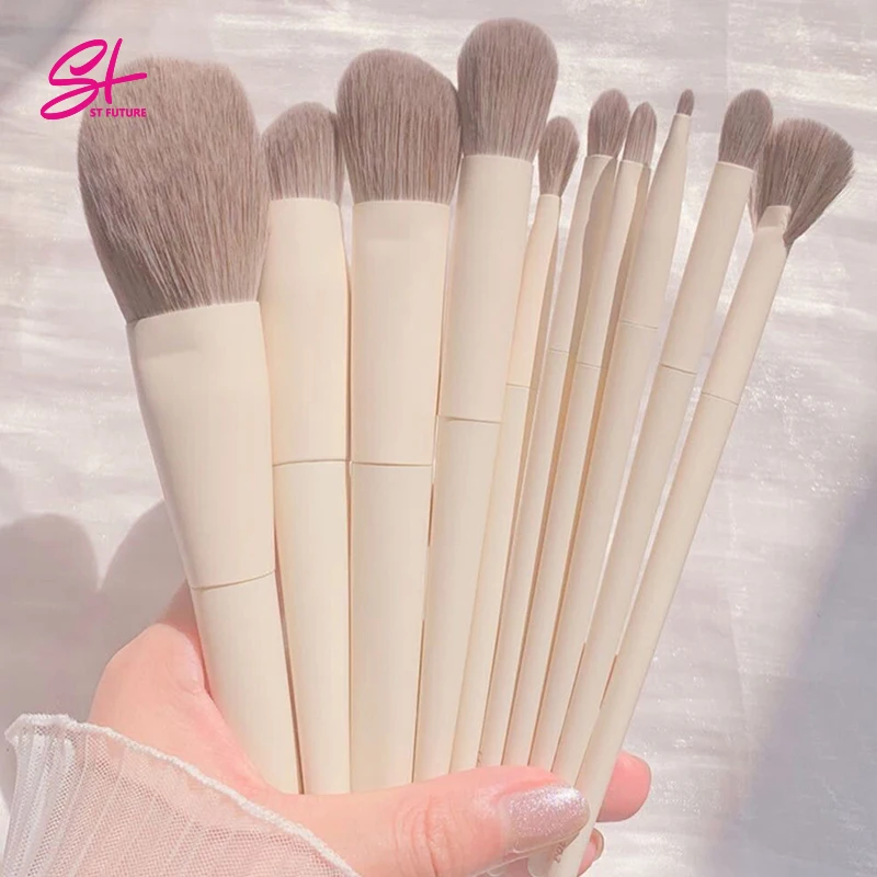 Brush Make Set Up Beige Luxury Makeup Brush Set Kit Wholesale Wood Handle Private Label Foundation Cosmetic Makeup Brushes