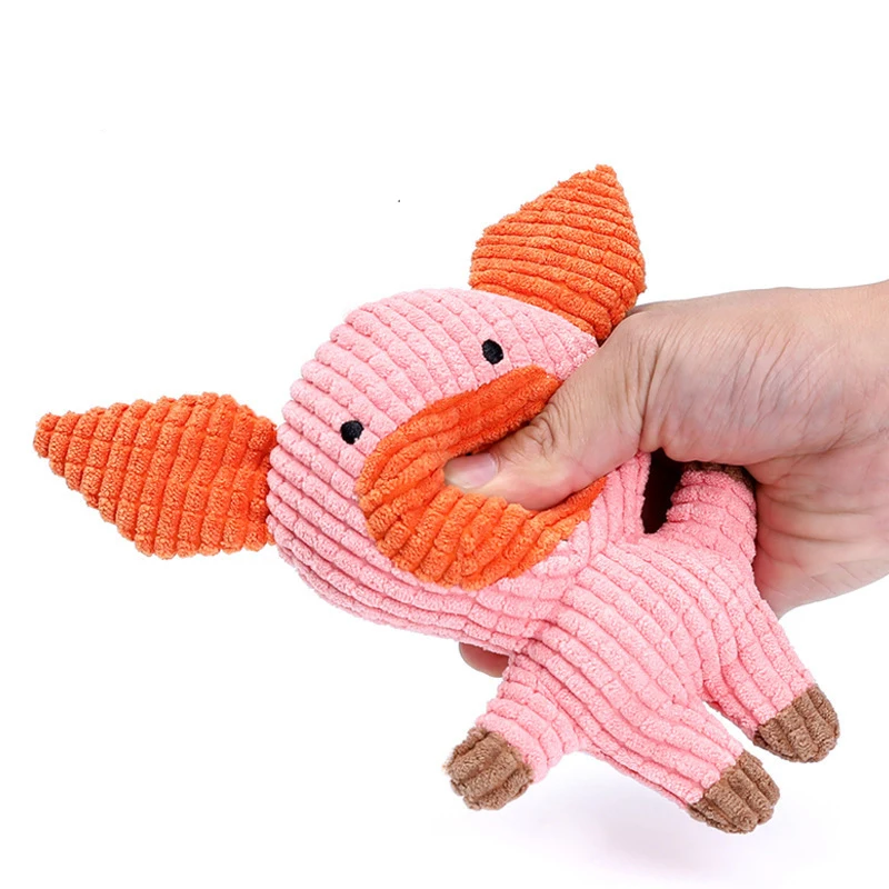 Bite Resistant Squeaky Cute Plush Pet Toy With Shapes Of Different Animals