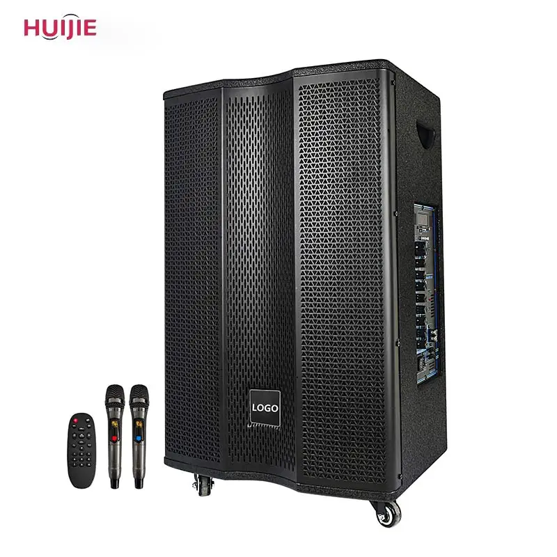 Professional Audio Bluetooth party speaker 15 inch rechargeable 200W pa speaker with wireless microphone
